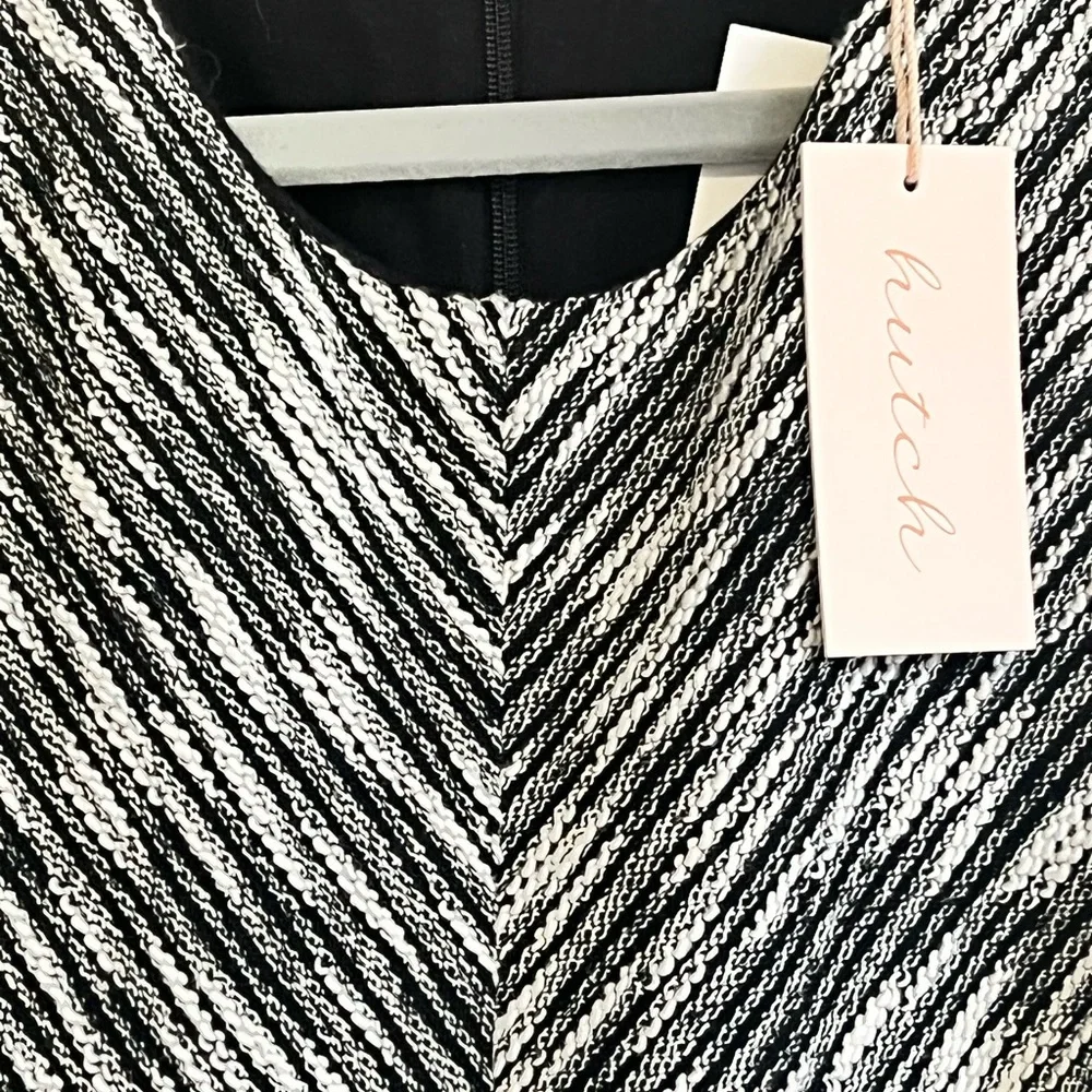 Anthropologie Hutch Dress NWT Avery Fit & Flare Black White Size M BEAUTIFUL! - Picture 11 of 11